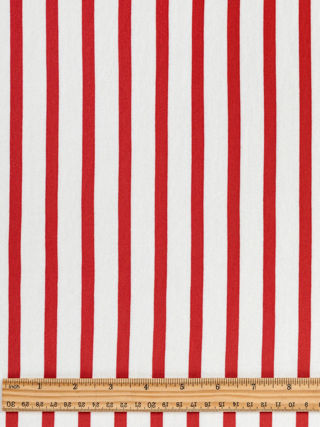 Breton Stripe Organic Cotton Jersey Knit - Cream   Red - Swatch
