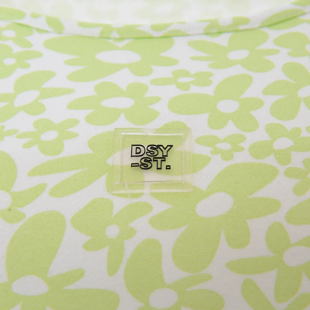 Daisy Street Women's Green Active Daisy Print Crop Sweater