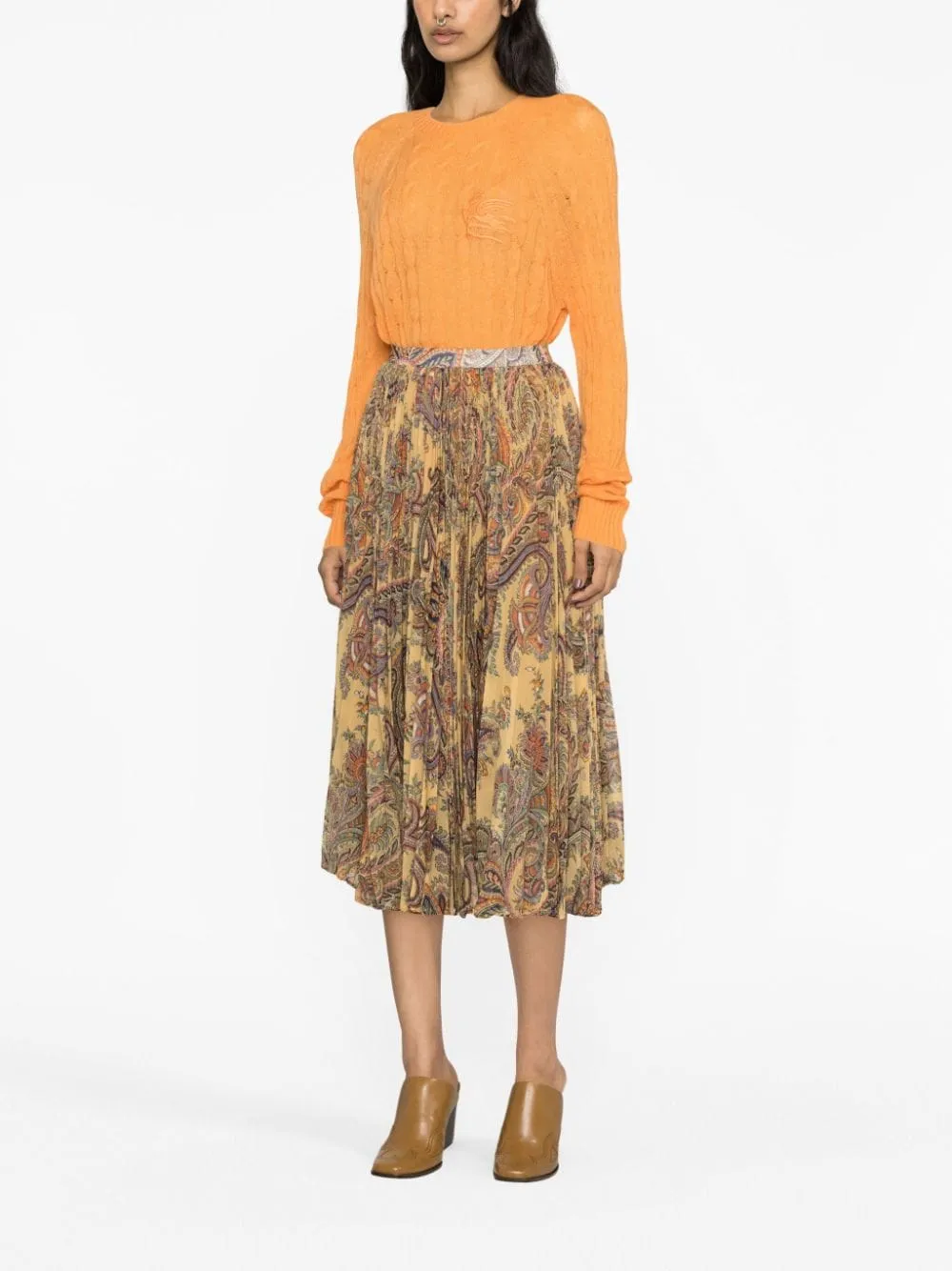 ETRO Stylish Pleated Long Skirt for the Modern Woman