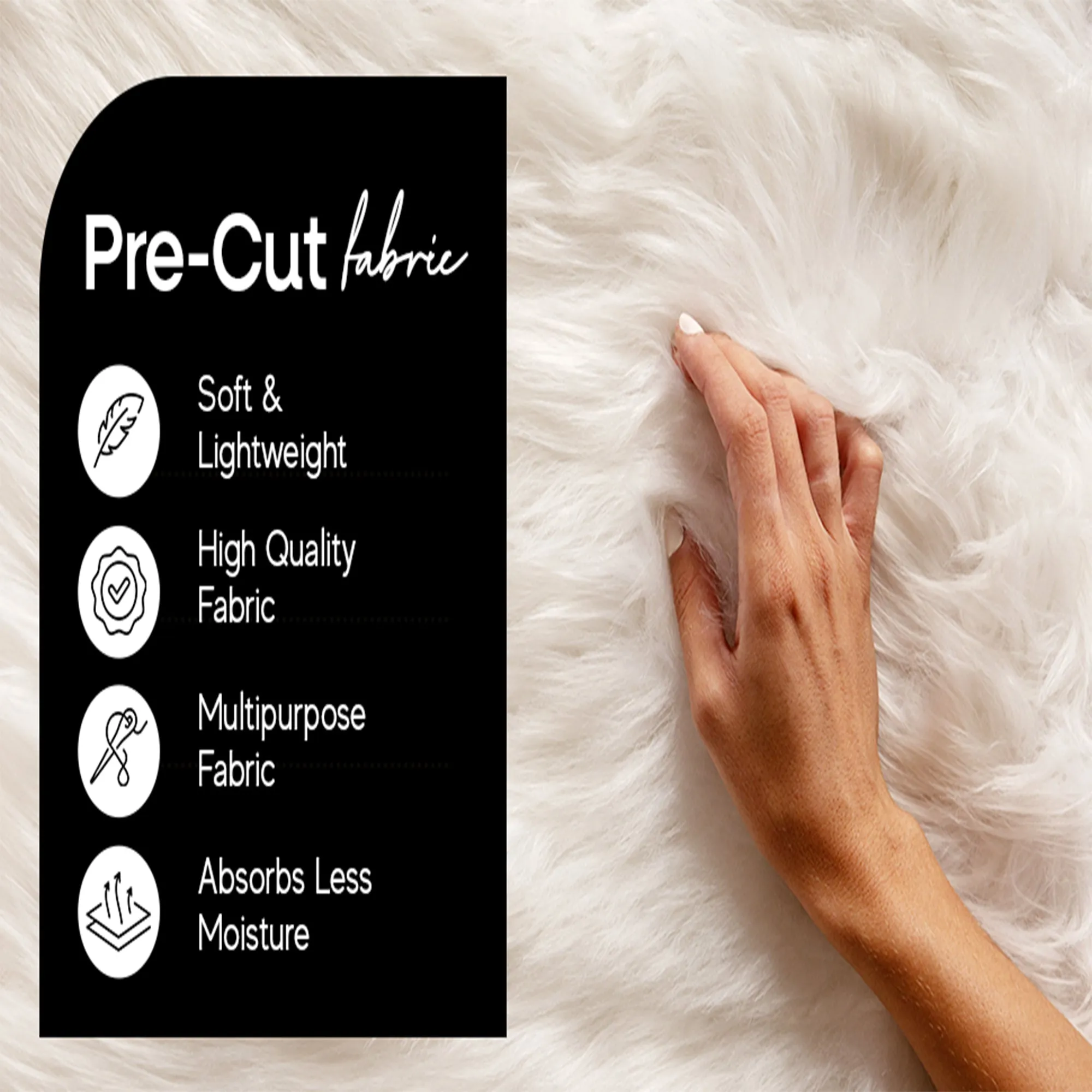 FabricLA Mohair Shaggy Faux Fur Fabric - Pre Cut Strips | Trim Ribbon | DIY Craft, Hobby, Costume, Decoration - Banana