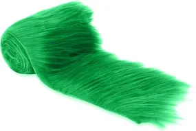 FabricLA Mohair Shaggy Faux Fur Fabric - Pre Cut Strips | Trim Ribbon | DIY Craft, Hobby, Costume, Decoration - Kelly Green