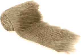 FabricLA Mohair Shaggy Faux Fur Fabric - Pre Cut Strips | Trim Ribbon | DIY Craft, Hobby, Costume, Decoration - Latte