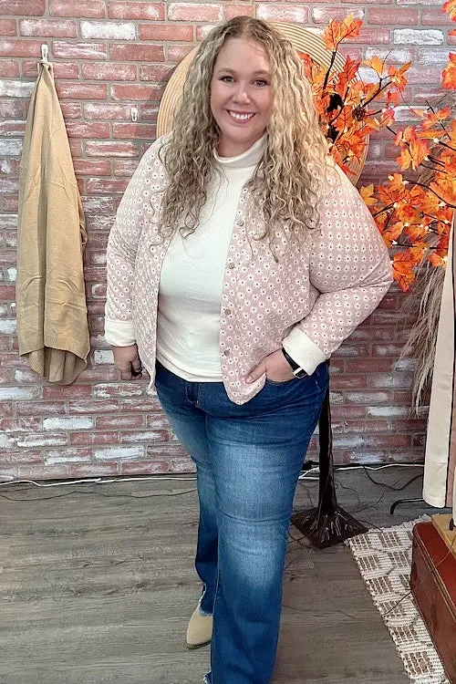 Frankie - Crop Floral Button Down - Pink