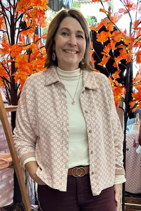 Frankie - Crop Floral Button Down - Pink