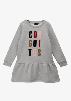 Girl's Grey Conguitos Sweathirt Dress